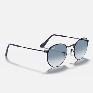 Blue Round-Metal Raybans Sunglasses